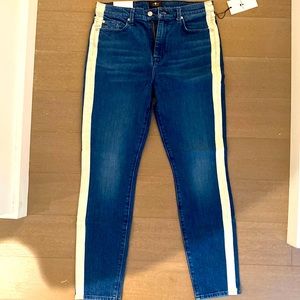 7 for all mankind White stripe premium denim jeans